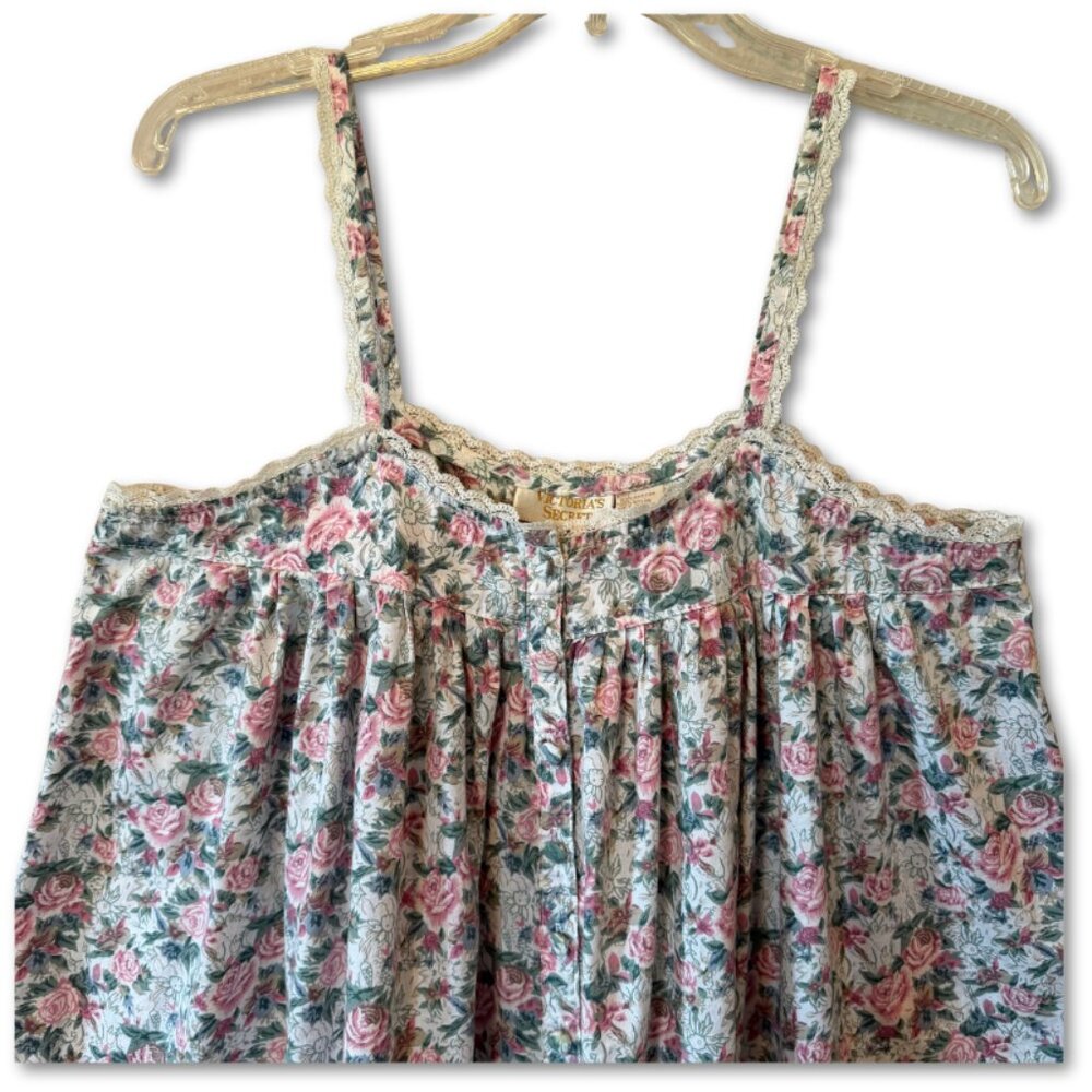 Victoria's Secret Floral Long Cotton Nightgown Size L
